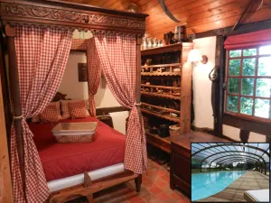 Image of Cottage 3 Cows: fireplace, swimming pool and jacuzzi