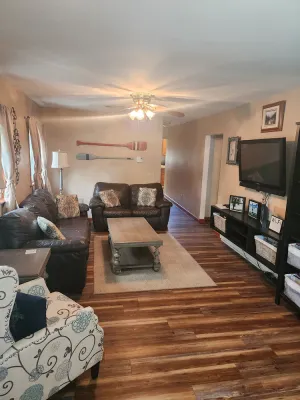 Image of Sunset cottage complete w\/large deck, fire pit and mins away from public beach