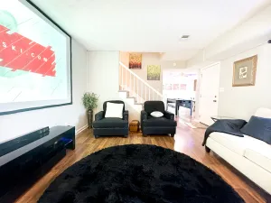 Image of Cute Crib with Wide Screen Home Theater and Games