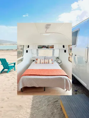 Image of Cozy Airstream on private sandy beach