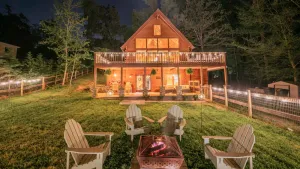 Image of A-Frame w\/Hot Tub, K beds +more!