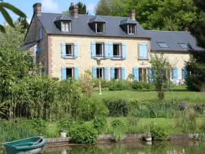 Image of Idyllic Duplex with Terrace, Garden, WiFi, and Private Pond in Les Authieux-du-Puits.
