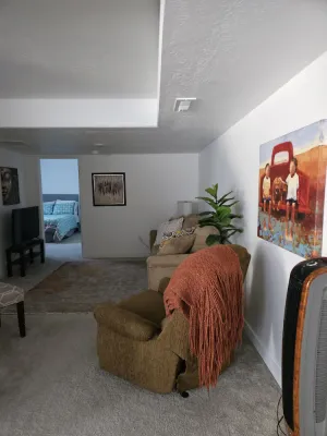 Image of Basement in Salt Lake City dining  and living room accommodation for 3 people