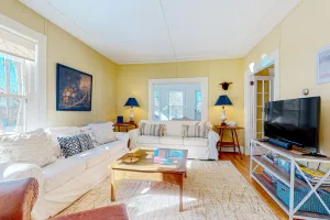 Image of 2-story dog-friendly home in downtown with grill, mtn views, streaming, & porch
