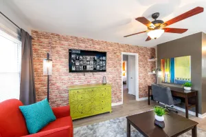 Image of Trendy Queen City Escape  ◉ California King beds awaits!