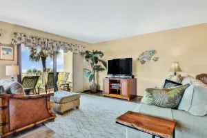 Image of Spacious, oceanfront condo with balcony, hot tub, pool, tennis & beach gear