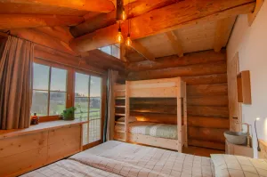 Image of Beautiful wooden house with mountain views
