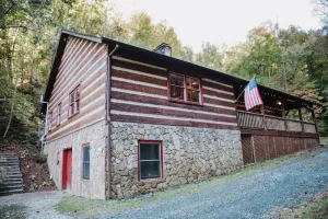 Image of Real Log Cabin + 34 acres + Creek + Barn + Easy Access + Nantahala Forest!