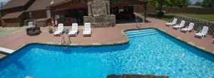 Image of Casa DeBeers at Gamaliel Beautiful Log Home Resort style Pool, Lake Norfork
