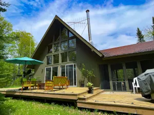 Image of Moss Creek Cabin in the woods on Madeline Island