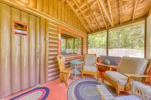 Image of Vintage, Log Cabin in the Woods with Beach Club Access About One Mile Away