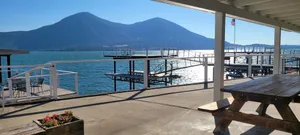Image of Lakefront home with patio, private boat dock and fishing pier