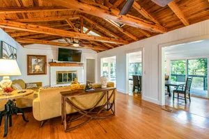 Image of Modern lake-front home with dock, furnished deck, pool, tennis & fast WiFi