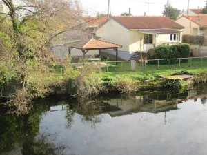 Image of house by the river Terrace in front and behind.