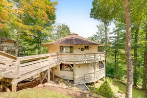 Image of Dog-friendly rustic mountain condo with fireplace, private deck & amazing views