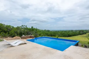 Image of Private container pool with pond and hot tub with views