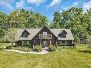 Image of Enchanted log cabin with lake view