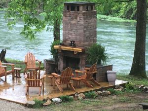 Image of Gated for PRIVACY, Five cabins on the River, plus Outdoor Fireplace and Firepit.