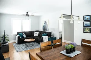 Image of New Reno. Entire Home. Blue Bungalow in downtown Lake Geneva. Walk to Lake