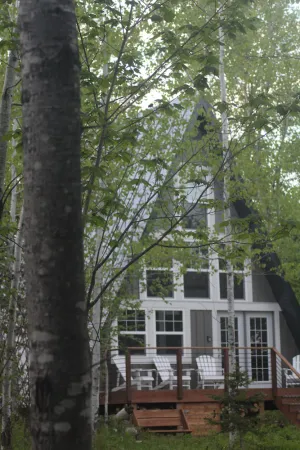Image of River Run: Secluded Riverside A-Frame & Sauna Two Miles West Of Grand Marais