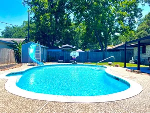 Image of Private Pool, Game Room, King Bed, Sleeps 10, Baytown Home with WiFi & Parking