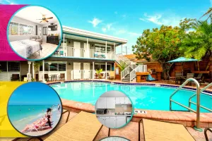 Image of 🌤️ BBR #4, Steps to the Beach, Heated Pool w\/Full Kitchen & 2 Beds!