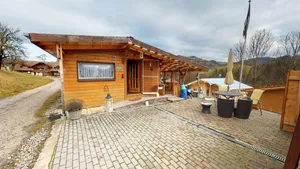 Image of Pretty lodge with jacuzzi, in the nature