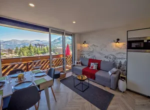 Image of Pra Loup 1600 50m from the slopes T2 new with bedroom and large balcony mountain view