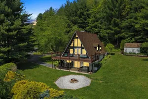 Image of \"A Frame Haven\" - w\/ Hot Tub and NC Mountain Views by the New River