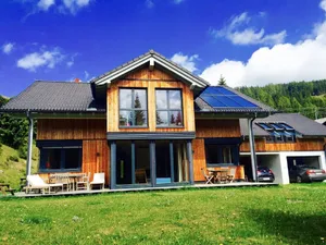 Image of Stylish and modern designer wooden house on the Flattnitz