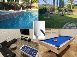 Image of Tesla EV Charger heated Pool Hot Tub Spa Near Airport, UC Davis, Old Sac, DT