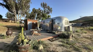 Image of Vintage Airstream Trailer in the Hills of San Marcos!