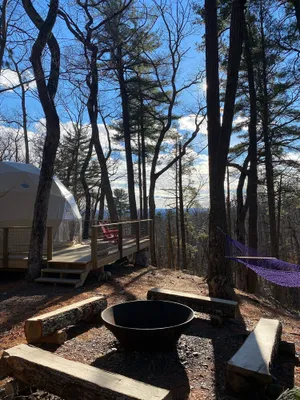 Image of Cozy, Seasonal Geo-Dome with Heat\/AC on Private Wilderness Reserve in Gunks.