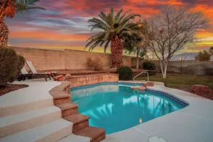 Image of Polished Vegas 4BR Pool House w\/ Retro Arcade