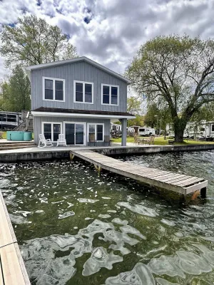 Image of Lakefront Cottage with Stunning Views. Boat available to rent with cottage!