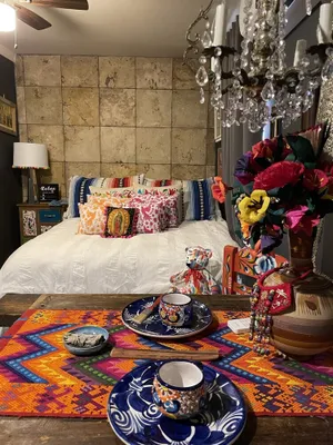 Image of An artist’s studio apartment showcasing Hispanic culture