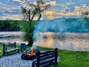 Image of SPRING SPECIAL 220’ WATERFRONT BEACH HOUSE ROCK RIVER WI FP POOL PIER KAYAKS