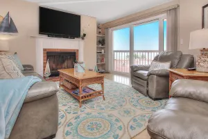 Image of Seaside bliss with scenic Gulf-view balcony & beachfront heated pool & spa