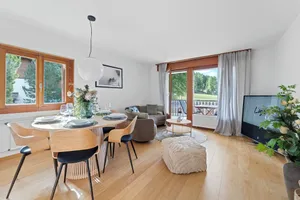 Image of 4 1\/2 - room apartment on the first floor, entrance with small wardrobe, living