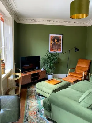 Image of Stylish mid-century modern apartment by the coast