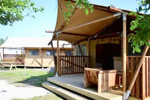 Image of Nice tent with kitchen and shower, near the beach