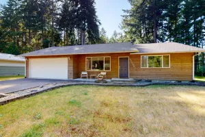 Image of Water-view home & bunkhouse with lake access, canoe, kayaks, firepit, & W\/D