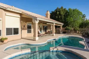 Image of Spacious golf course house with pool heater, spa