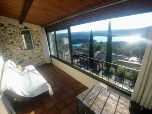 Image of Stone house with terrace and garden facing the Lake