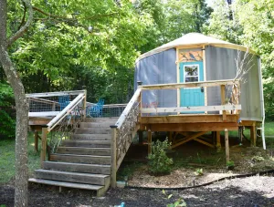 Image of Unique and Charming BlueBird Yurt at Feathered Fox Farm