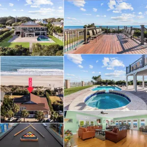 Image of ﻿Posh Ocean Front: Huge Private Pool, Yard, Spa, Patio & Deck, BBQ, Game Room with 4 En-Suite Bathrooms