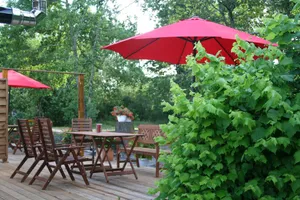 Image of Cozy, quiet apartment in the pine forest with a huge garden and animals.