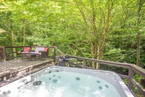 Image of Creekside Escape Private Log Home on Rushing Creek