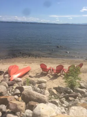 Image of Lakefront,  private beach, dock, kayaks, Paddle Boat and pet friendly!