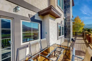 Image of Luxe home on Gypsum Creek Golf Course with fireplace and mountain views